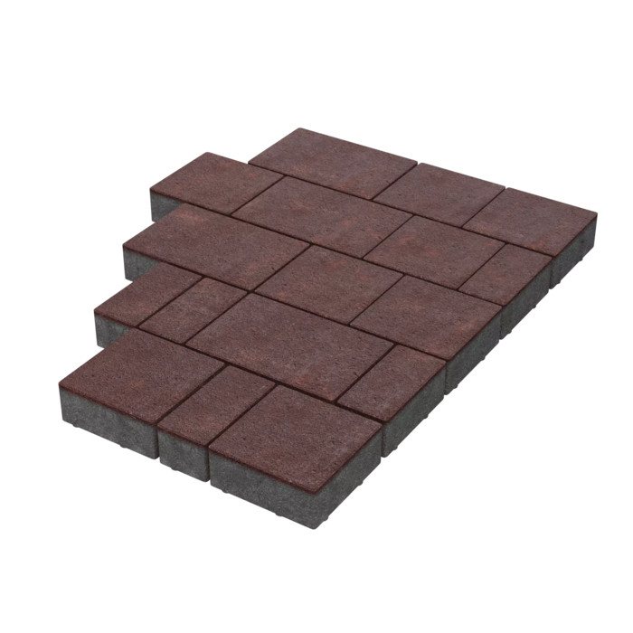 Тротуарная плитка Stellard Новый город 60 мм Бордовый
