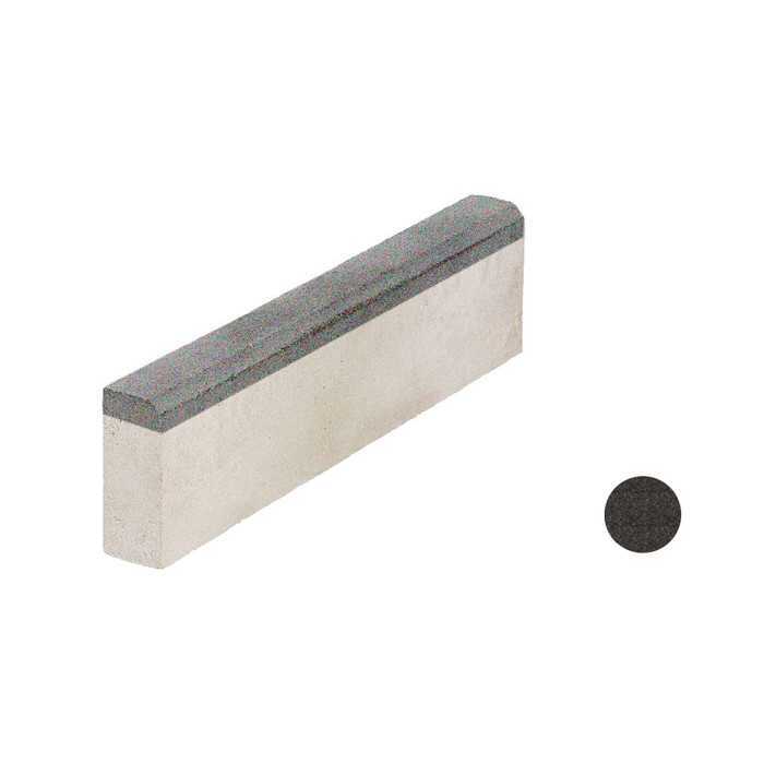 Тротуарный бордюр ВЫБОР БР 100.20.8 неполный прокрас, гранит черный 1000*200*80 мм