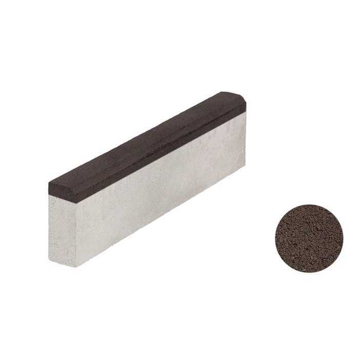 Тротуарный бордюр ВЫБОР БР 100.20.8 неполный прокрас, Гранит коричневый, 1000*200*80 мм