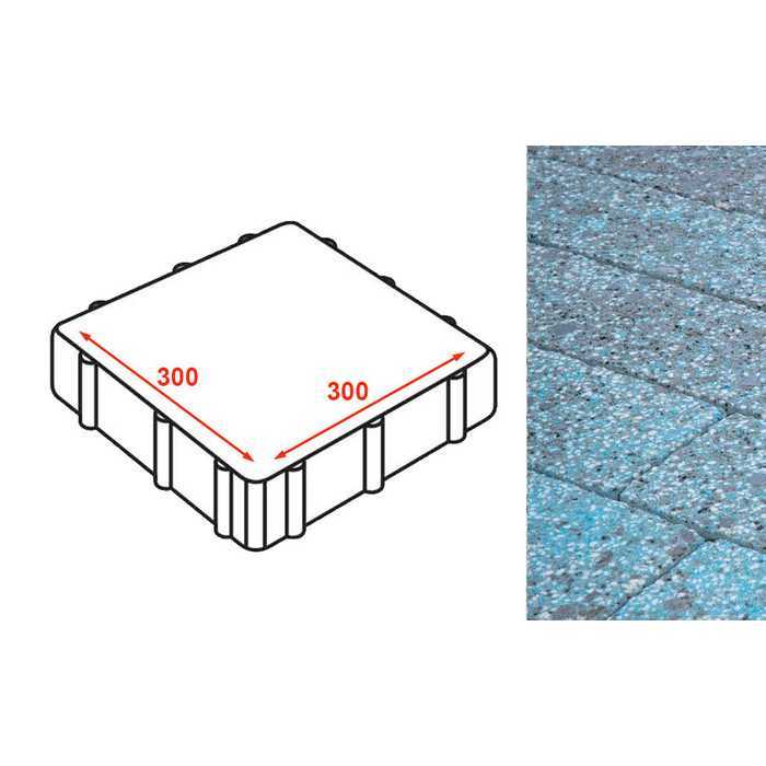 Плита тротуарная Готика Granite FINERRO, Азул Баxия 300x300x80 мм