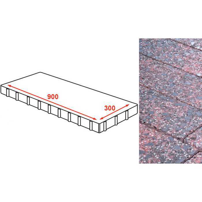 Плита тротуарная Готика Granite FINERRO, Дымовский 900x300x80 мм