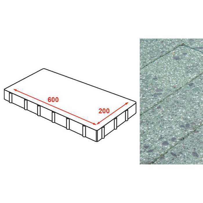 Плита тротуарная Готика Granite FINERRO, Порфир 600x200x80 мм