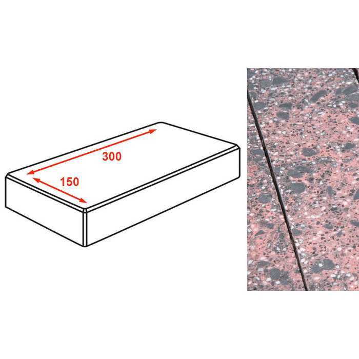 Плитка тротуарная Готика Granite FINO, картано, Дымовский 300x150x80 мм